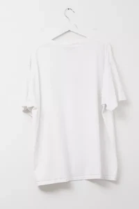 Vintage 1990s Distressed DKNY White Graphic Box Logo T-Shirt Made in USA