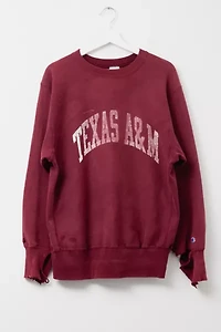 Vintage 1990s Distressed Champion Reverse Weave Texas A&M Spell Out Sweatshirt