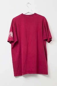 Vintage 1990s Distressed Simplify Quote Red Single Stitch Cotton Graphic T-Shirt