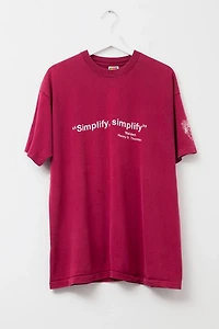 Vintage 1990s Distressed Simplify Quote Red Single Stitch Cotton Graphic T-Shirt