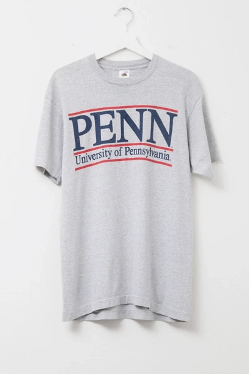 Vintage 1990s University of Pennsylvania Gray Spell Out Graphic T-Shirt