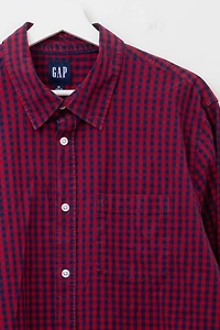 Vintage Y2K GAP Red Blue Checkered Cotton Button Up Shirt