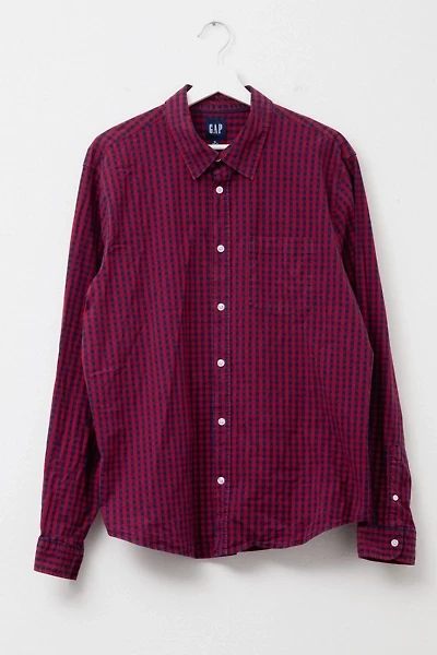 Vintag Y2K GAP Red Blue Checkered Cotton Button Up Shirt