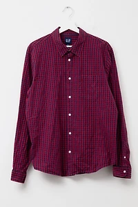 Vintage Y2K GAP Red Blue Checkered Cotton Button Up Shirt