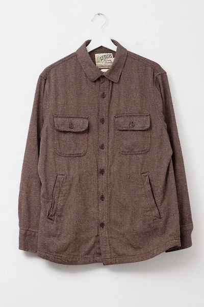 Vintage Y2K Brown Woven Cotton Outdoor Button Up Shirt Jacket