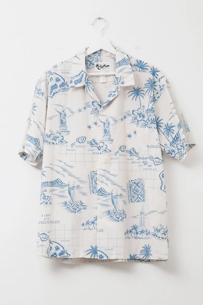 Vintage 1980s Distressed Tropical Short Sleeve Button Up Shirt