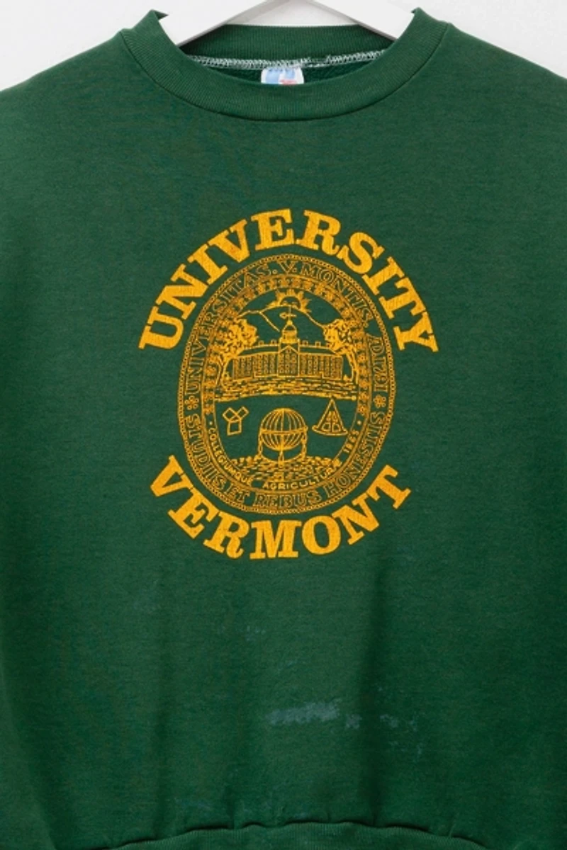 Vintage 1980s Distressed University of Vermont Russell Athletic Crewneck Sweatshirt