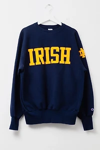 Vintage 1990s Champion Reverse Weave Irish Notre Dame Embroidered Crewneck Sweatshirt