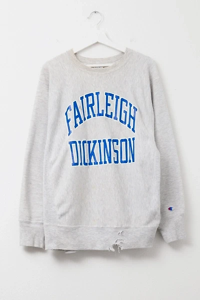 Vintage 1990s Distressed Champion Reverse Weave Fairleigh Dickinson Spell Out Sweatshirt