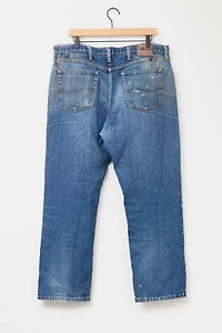 Vintage Y2K Distressed Lee Patched Regular Fit Blue Denim Jeans