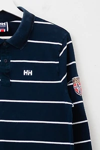 Vintage Y2K Helly Hansen Blue Striped Long Sleeve Rugby Shirt