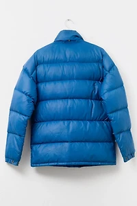 Vintage 1970s Distressed Camp 7 Blue Down Jacket