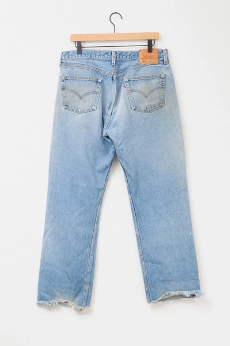 Vintage 1990s Distressed Levi’s® 501 XX Denim Blue Jeans