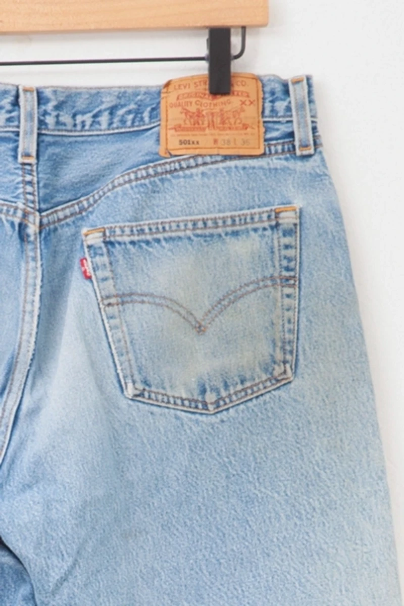 Vintage 1990s Distressed Levi’s® 501 XX Denim Blue Jeans