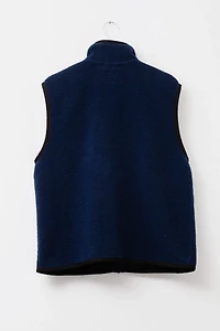 Vintage 1990s GAP Deep Pile Navy Blue Zipper Fleece Vest