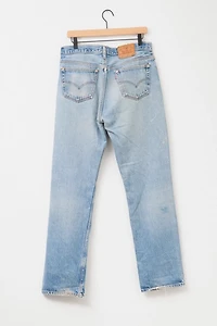 Vintage 1990s Levi’s® 501 XX Button Fly Distressed Faded Blue Denim Jeans