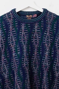 Vintage 1990s Purple Green Pattern Pullover Sweater