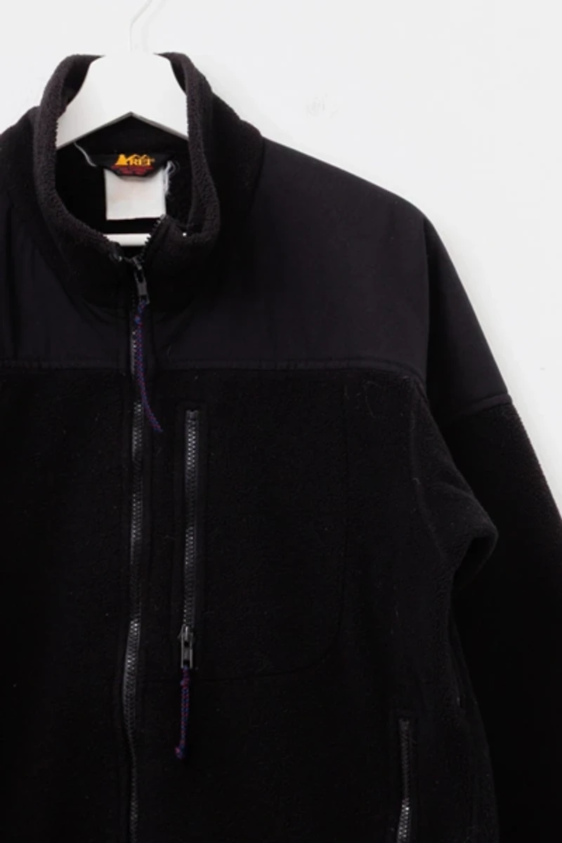 Vintage 1990s REI Black Technical Zipper Fleece