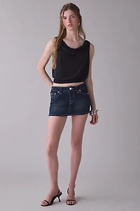 True Religion Low-Rise Denim Mini Skort