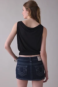 True Religion Low-Rise Denim Mini Skort