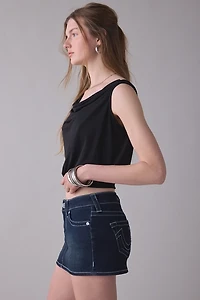 True Religion Low-Rise Denim Mini Skort