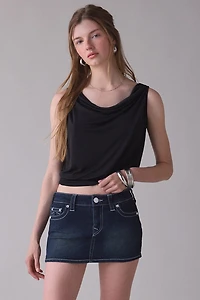 True Religion Low-Rise Denim Mini Skort