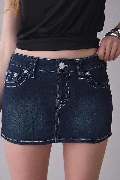 True Religion Low-Rise Denim Mini Skort