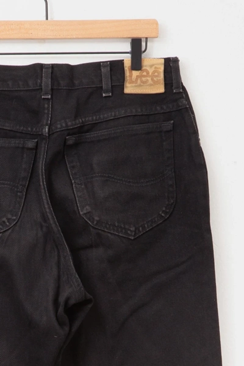 Vintage 1990s Lee Black Denim Distressed Jeans