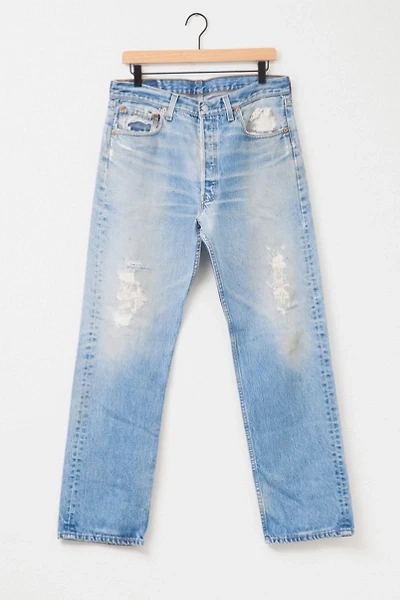 Vintage 1990s Levi’s® 501 Made in USA Light Wash Distressed Denim Jeans