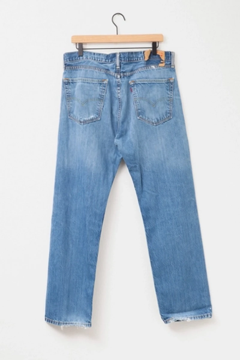 Vintage 1990s Levi’s® 505 Distressed Denim Blue Jeans