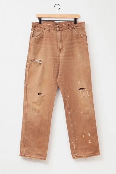 Vintage Y2K Dickies Heavily Distressed Brown Duck Canvas Work Pants