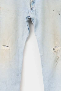 Vintage 1990s Levi’s® 501 Distressed Light Wash Button Fly Denim Jeans