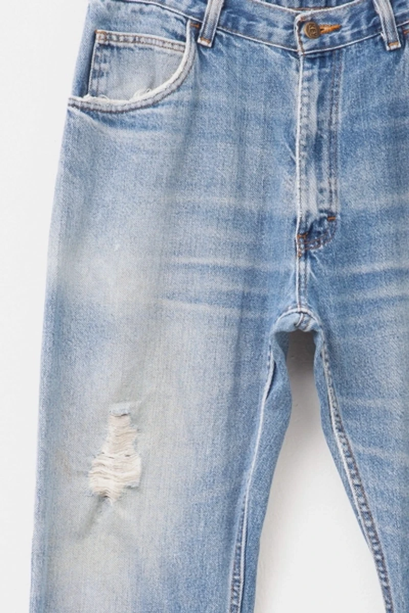 Vintage 1990s Perfectly Distressed Key Blue Denim Jeans