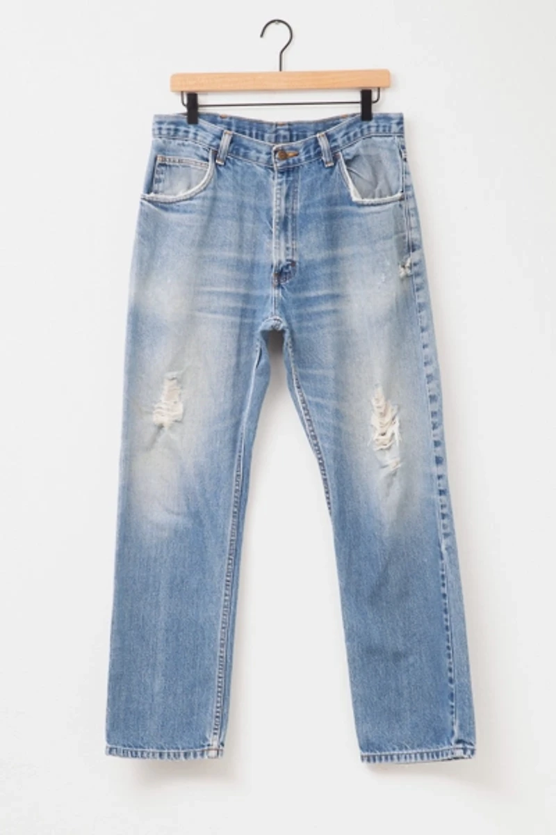 Vintage 1990s Perfectly Distressed Key Blue Denim Jeans