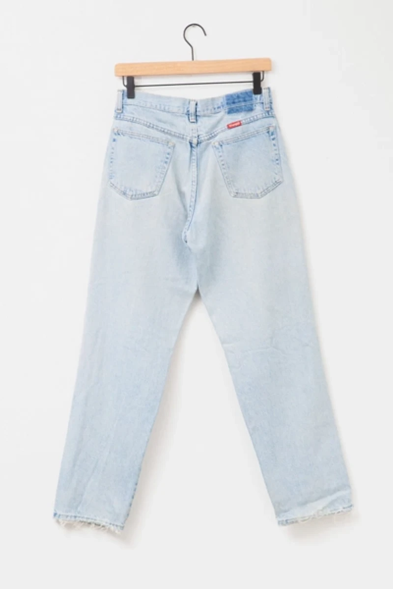 Vintage 1990s Wrangler Distressed Light Wash Denim Blue Jeans