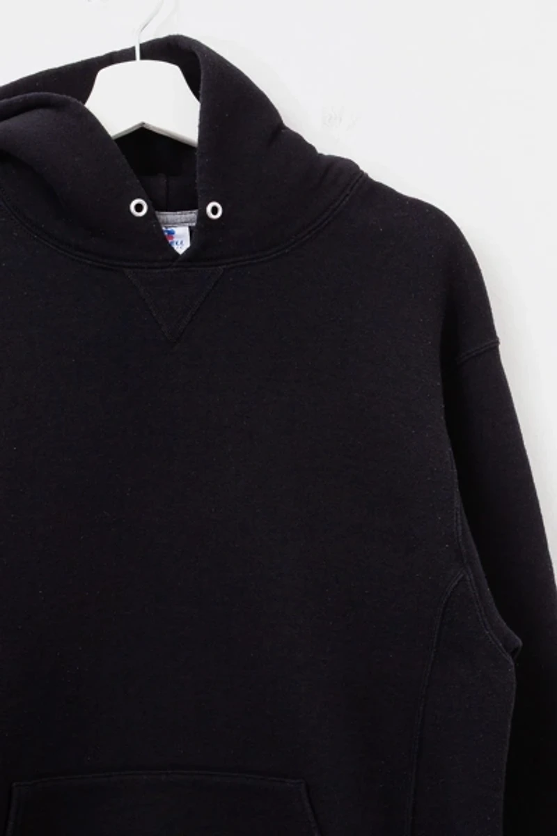 Vintage Y2K Distressed Russell Athletic Black Pullover Hoodie Sweatshirt