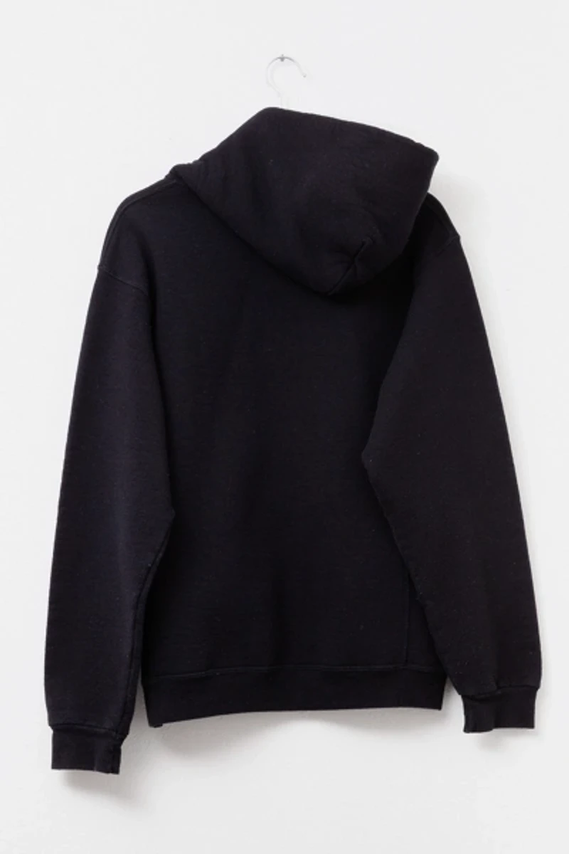 Vintage Y2K Distressed Russell Athletic Black Pullover Hoodie Sweatshirt