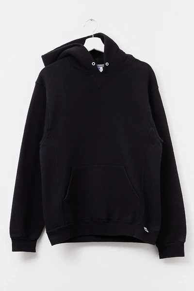 Vintage Y2K Distressed Russell Athletic Black Pullover Hoodie Sweatshirt