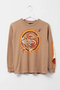 Vintage Y2K Dragon Flame Long Sleeve Graphic T-Shirt