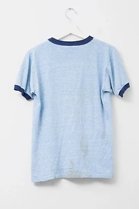 Vintage 1960s University of Michigan Distressed Blue Ringer T-Shirt Made in USA