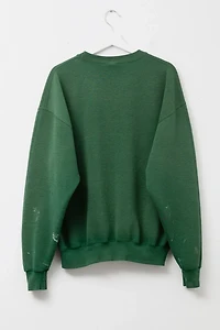 Vintage 1990s Distressed Russell Athletic V-Stitch Hunter Green Painters Sweatshirt