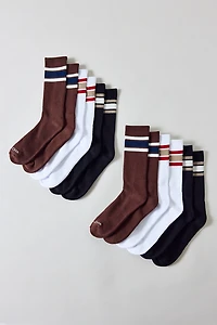 Standard Cloth Athletic Stripe Crew Sock 6-Pack