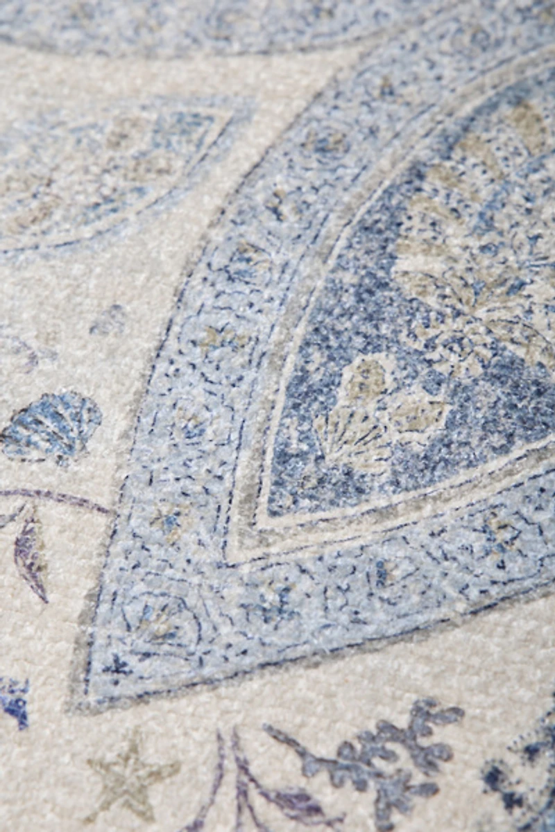 Isla Salt Washed Medallion Printed Rug