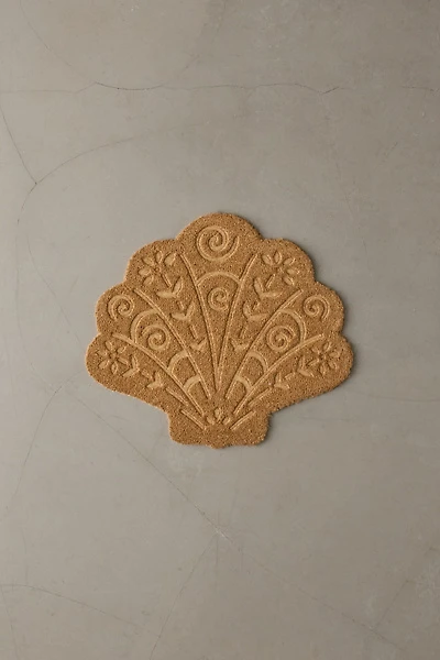 Embossed Seashell Shaped Coir Doormat