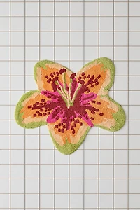 Tropical Flower Shaped Tufted Bath Mat