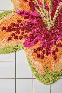 Tropical Flower Shaped Tufted Bath Mat