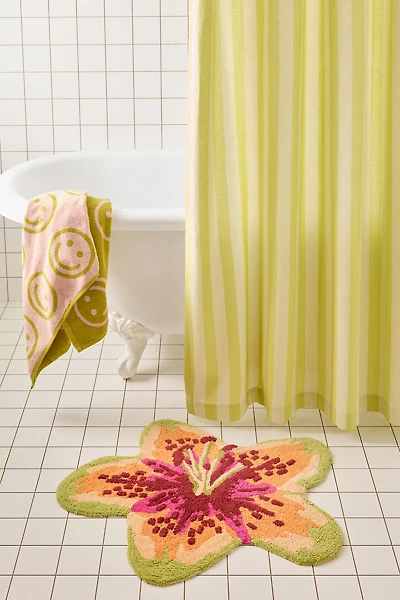 Tropical Flower Shaped Tufted Bath Mat