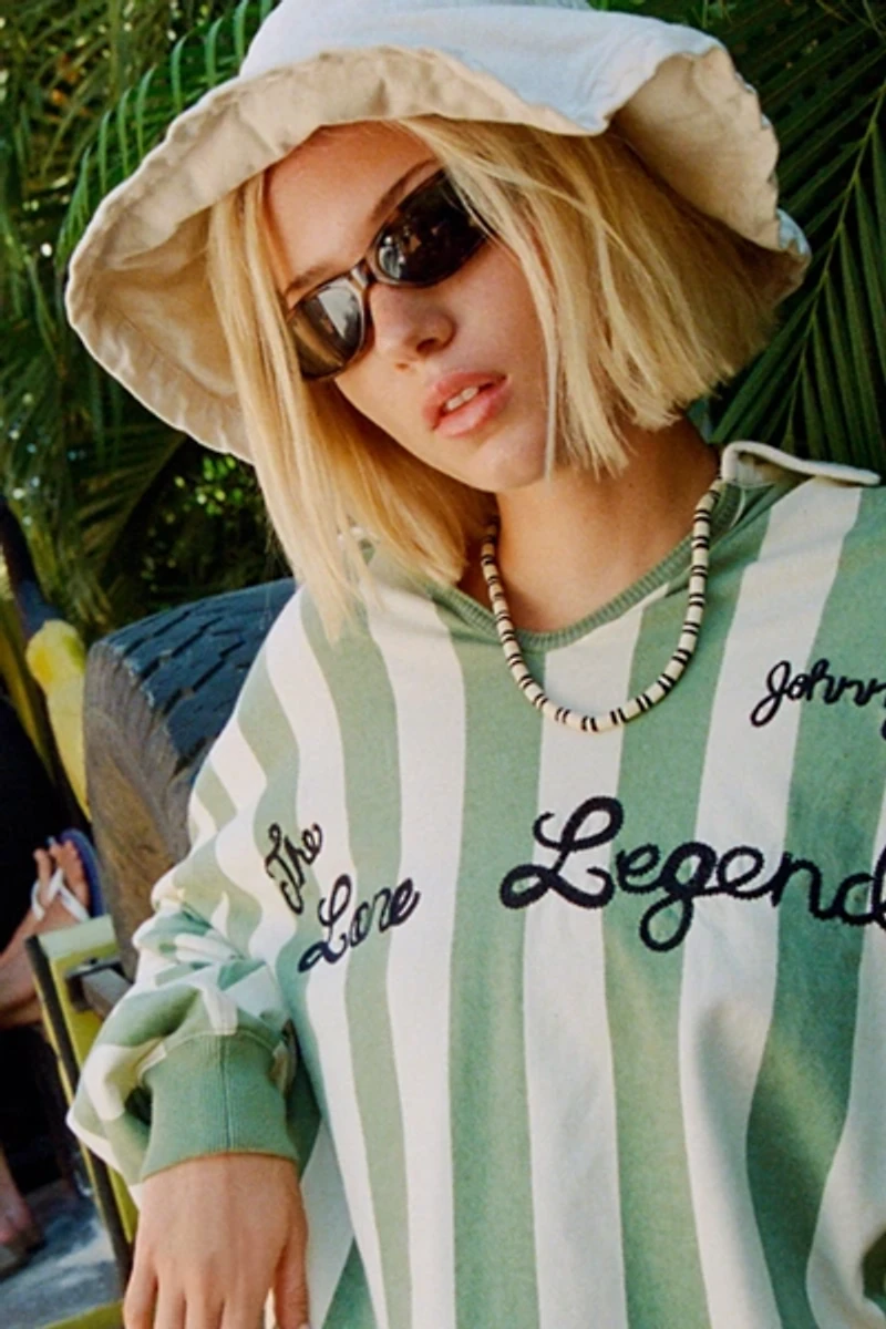 '90s Curved Slim Oval Sunglasses