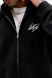 iets frans... Embroidered Logo Zip-Up Hoodie Sweatshirt