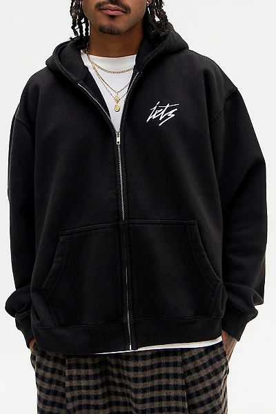 iets frans... Embroidered Logo Zip-Up Hoodie Sweatshirt